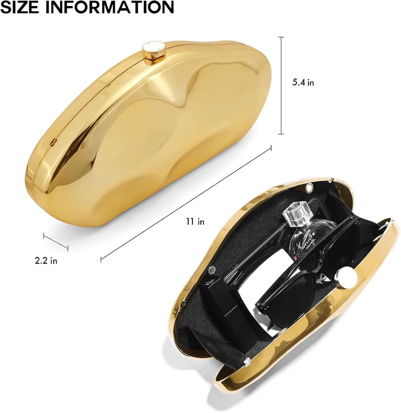 NEWROGENG Acrylic Clutch Purse for Women Evening Bag, Irregular Shell Acrylic Purse Box Clutch with Chain for Party Wedding Prom - Image 5